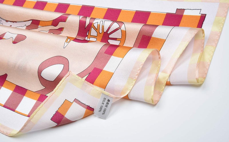 corciova Pink Horse Western Neck Scarf Men Neckerchief 21x21 Women Silk Hair Scarf Ladies Short Bandana Purse Scarf Headband - Image 4