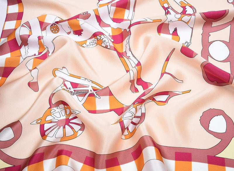 corciova Pink Horse Western Neck Scarf Men Neckerchief 21x21 Women Silk Hair Scarf Ladies Short Bandana Purse Scarf Headband - Image 3