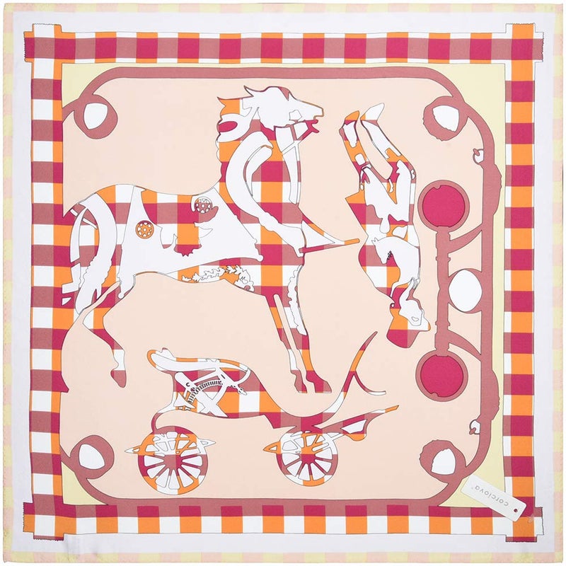 corciova Pink Horse Western Neck Scarf Men Neckerchief 21x21 Women Silk Hair Scarf Ladies Short Bandana Purse Scarf Headband - Image 5