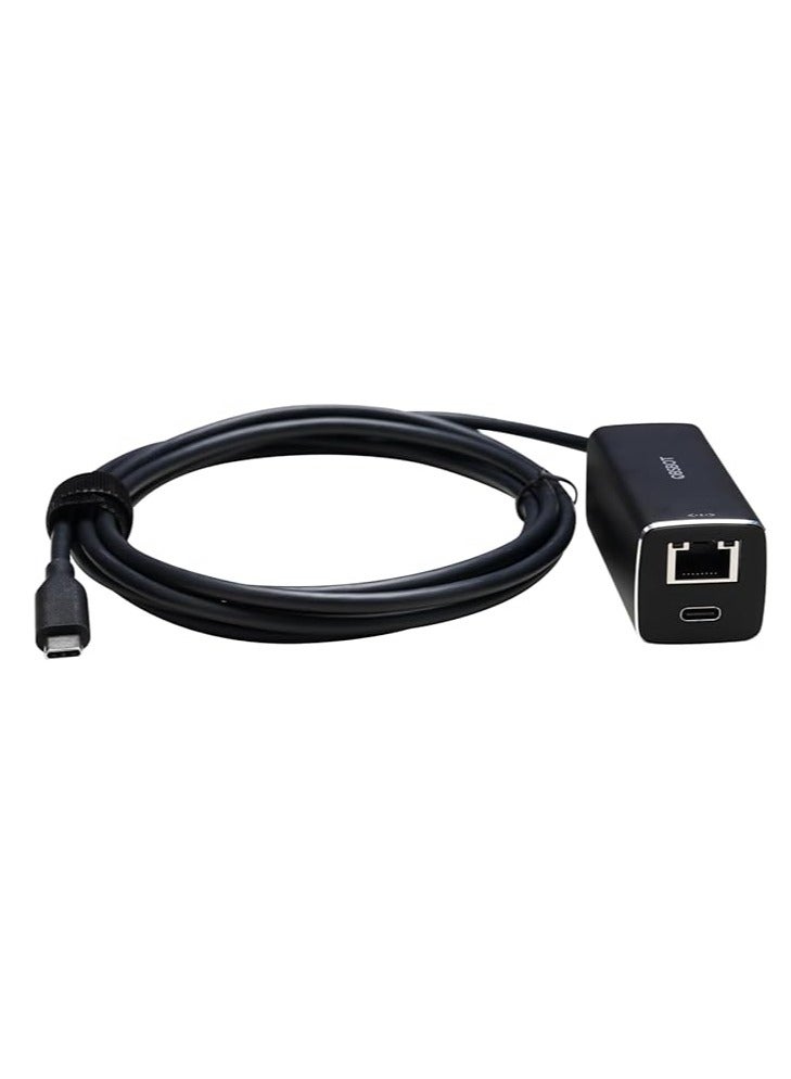 OBSBOT USB-C to Ethernet Adapter, Lower Latency, 10/100 Mbps Data Transfer Rate, Dual Ethernet and USB-C Interface, Supports Power Over Ethernet (PoE), Tail Air, MacBook, PC - Image 1