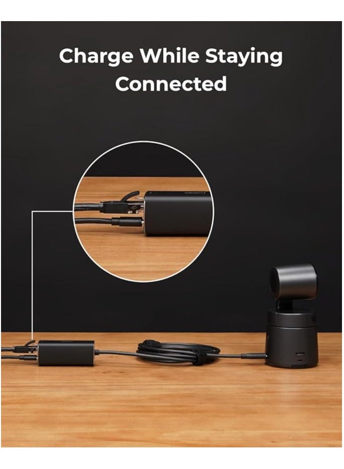 OBSBOT USB-C to Ethernet Adapter, Lower Latency, 10/100 Mbps Data Transfer Rate, Dual Ethernet and USB-C Interface, Supports Power Over Ethernet (PoE), Tail Air, MacBook, PC - Image 3