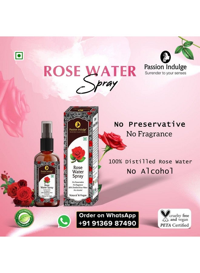 Passion Indulge Natural Papain D10 Face Scrub 200gm & Rose Water For Makeup Remover 200ml Combo Pack For Reduces Tan | Improves Tone & Texture | Remove Dead Skin Cells | All Skin Types With Papaya & Turmeric | Vegan - Image 4