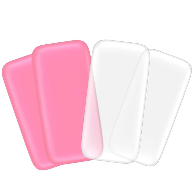 Blulu 4 Pcs Silicone Lash Pads Eyelash Extension Holder Pallet False Lashes Holder Grafting Gasket Pallet Tools for Fake Eyelash Adhesive Pink and Transparent