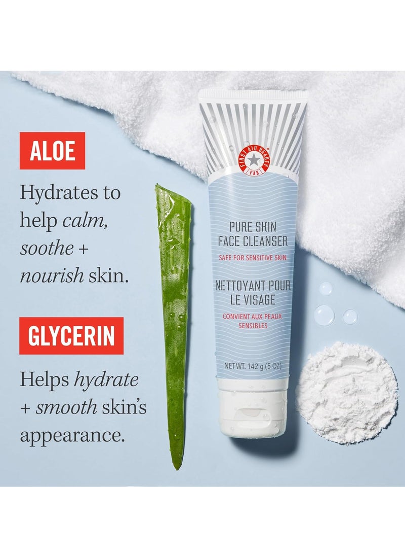 First Aid Beauty First Aid Beauty - Pure Skin Face Cleanser, Effectively Removes Makeup, Dirt, and Impurities, Gentle Cleanser Leaves Skin Soft & Supple, Safe for Sensitive Skin, Fragrance Free, 11 oz  - Image 3