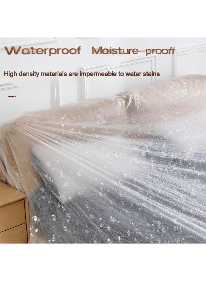 Bed Cover, Furniture Dust Cover, Disposable Elastic Dustproof Film Plastic Sofa Couch Cover, Waterproof & Dustproof Plastic Bed , Sofa Bed Couch Furniture Protector Cover - Image 4