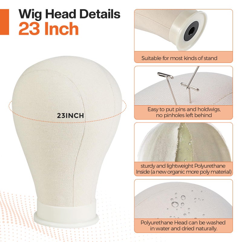 Neverland Beauty & Health 23 Inch Wig Head, Wig Stand Tripod with Head, Wig Head Stand with Mannequin Head for Wigs, Wig Stand with Head, Adjustable Tripod Manikin Head Set for Cosmetology(White) - Image 4