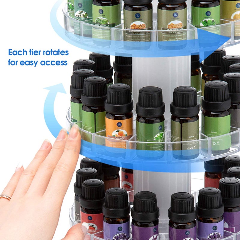 J JACKCUBE DESIGN Rotating Essential Oil Display Stand Spinning Rack for 45 Bottles(up to 72) Organizer 3 Tier Storage Holder -MK505B (3 Tier) - Image 3