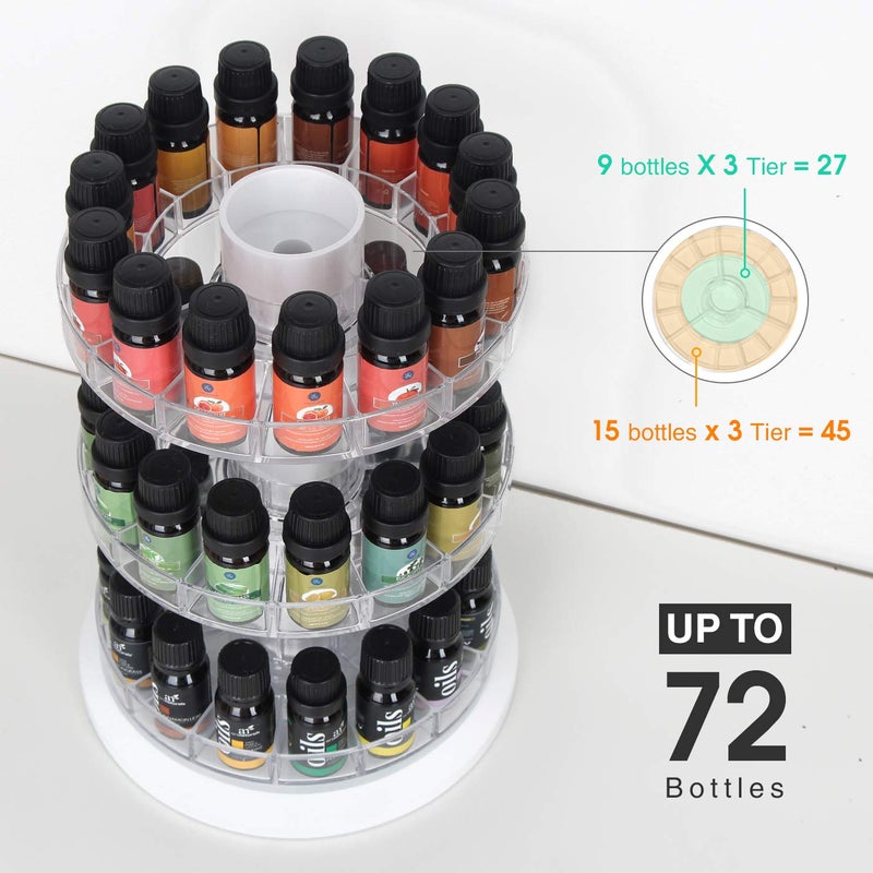 J JACKCUBE DESIGN Rotating Essential Oil Display Stand Spinning Rack for 45 Bottles(up to 72) Organizer 3 Tier Storage Holder -MK505B (3 Tier) - Image 4