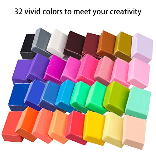 Tomorotec Super Valuable 32 Colors Small Block Polymer Clay Set Oven Bake Clay, Tomorotec Non-Toxic Molding DIY Baking for Kids, Artists (Softer) - Image 4