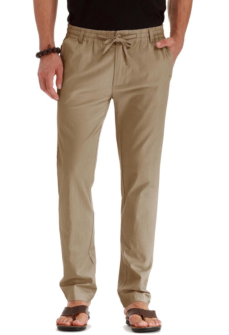 Sailwind Men's Drawstring Linen Pants Casual Summer Beach Loose Trousers - Image 4