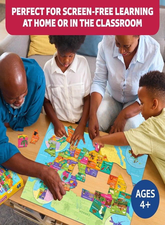 Clever Fox Play United States Puzzle for Kids Ages 4-8 – 87 Large USA State-Shaped Pieces, 27"x20" Map – Learn All 50 US States, Capitals & Landmarks – USA Jigsaw Educational Toy – Gift for Boys & Girls Ages 4+ - Image 5