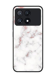Stylizedd Rugged Black Edge Case for Xiaomi Poco X6 Pro, Slim fit Case Flexible Anti Drop TPU Gel Thin Cover -  Marble Print Rose Grey  - Image 1