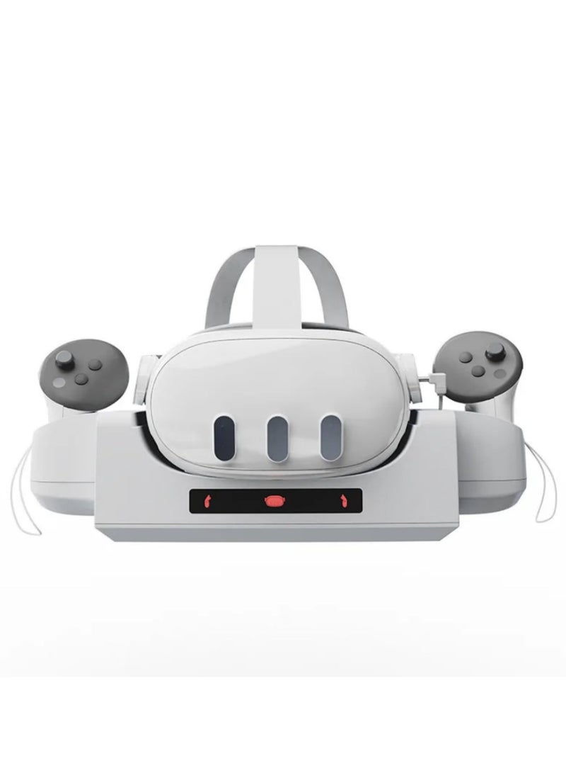 For Oculus Quest 3 Charging Dock Meta Quest 3 Controller Charger Station Wall Mount Stand with LED Indicator for Fast Charging Dock for VR Headset and Controllers - Image 1