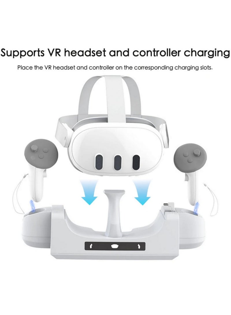 For Oculus Quest 3 Charging Dock Meta Quest 3 Controller Charger Station Wall Mount Stand with LED Indicator for Fast Charging Dock for VR Headset and Controllers - Image 4