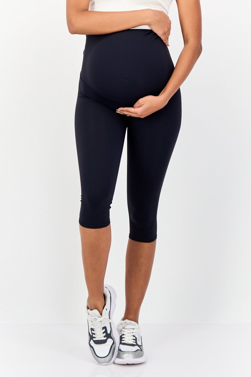 Cotton On Body Maternity 3/4th Brand Logo Leggings, Navy Blue - Image 1