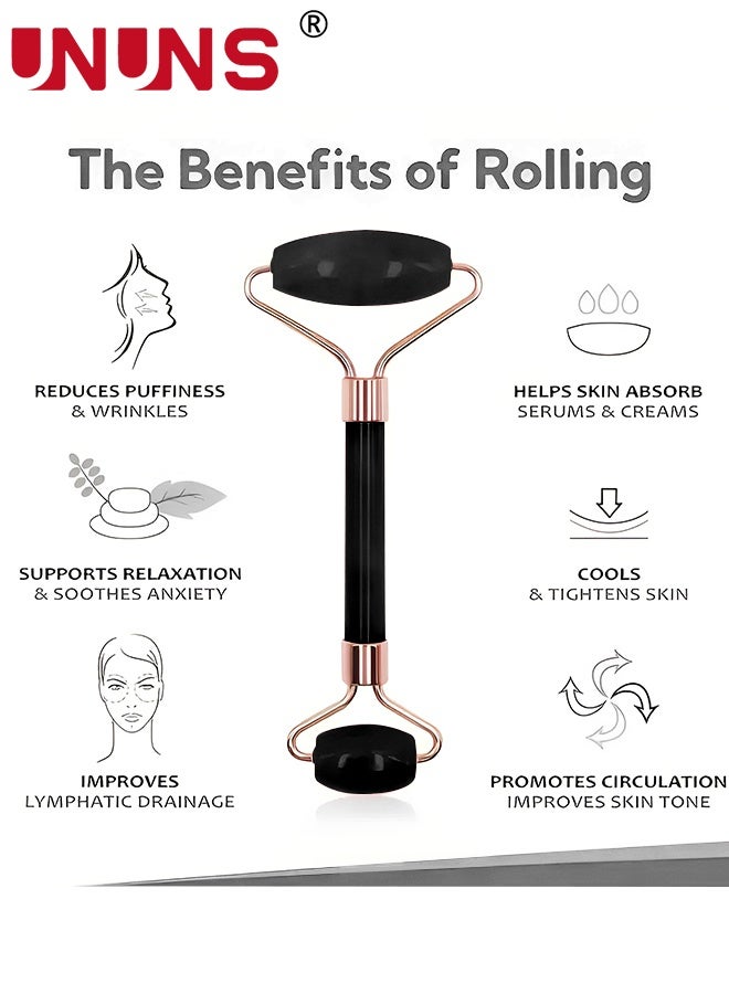 UNUNS 12Pcs Sleeping Hair Styling Tools Set,Curler And Facial Massager,1 Pillowcase,Heat-Free Curling Iron Set,Overnight Curler,1 Sleeping Soft Eye Mask,1 Storage Bag,Facial Roller Skin Care Tools for Women,Black - Image 2