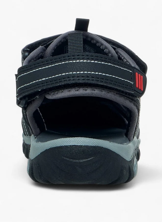 Kappa Boys' Panelled Sandals with Hook and Loop Closure