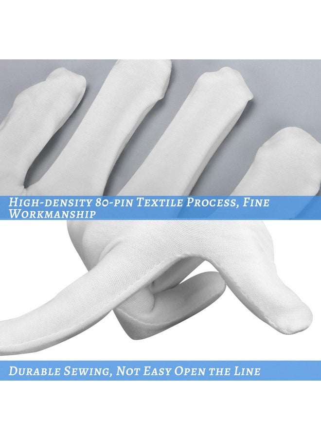 SLWJAXGT - Cotton Gloves 30 Pcs White Cotton Gloves For Dry Hands Moisturizing Eczema Washable Cotton Gloves For Men And Women Stretchable Cloth Gloves For Coin Jewelry Silver Inspection - Image 1