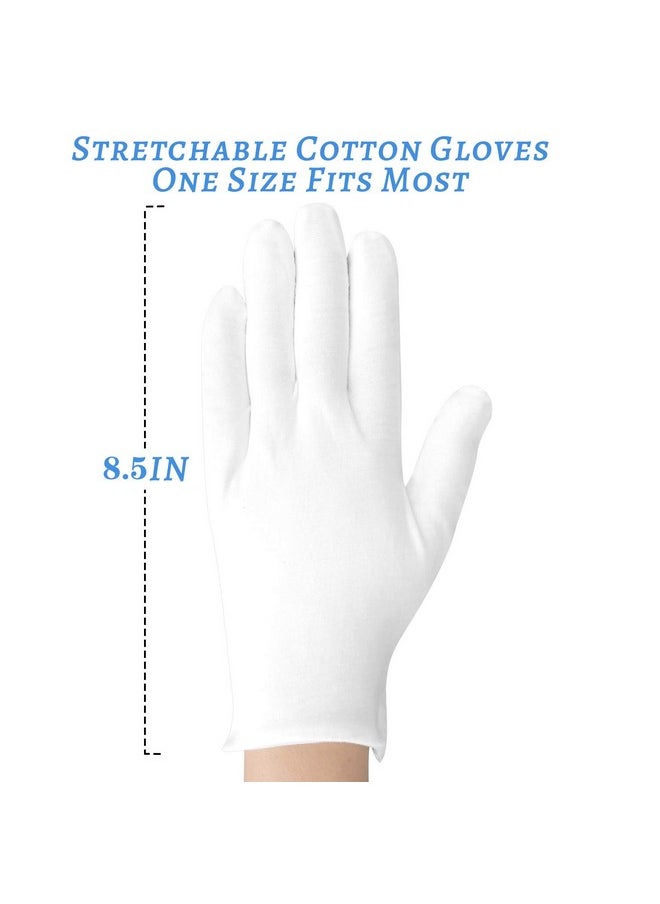 SLWJAXGT - Cotton Gloves 30 Pcs White Cotton Gloves For Dry Hands Moisturizing Eczema Washable Cotton Gloves For Men And Women Stretchable Cloth Gloves For Coin Jewelry Silver Inspection - Image 1