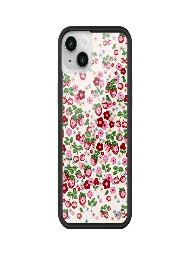 Wildflower Cases - Compatible with Apple iPhone 13/14 | Protective Black Bumper, 4ft Drop Test Certified, Women Owned Small Business | Berry World - Fruit Cherries Strawberry Floral Cute Trendy - Image 1