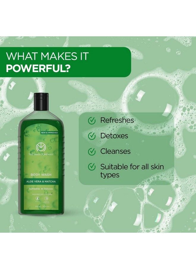 The Man Company Aloe Vera & Matcha Body Wash ; Shower Gel For Glowing & Smooth Skin ; Enriched With Green Tea & Moringa Leaf Extract ; Toxin Free 200 Ml  - Image 3