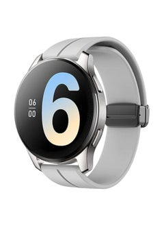 Generic Strap Silicone Magnetic Clasp 20MM Band For Samsung Gear Sport/Watch 4/5/6/Watch 5 Pro/S2 classic/active 2 40mm 44mm/Amazfit GTS 3/4/4 Mini/Bip 3/GTS 2 mini/GTS 2e/Bip (Light Grey)  - Image 1