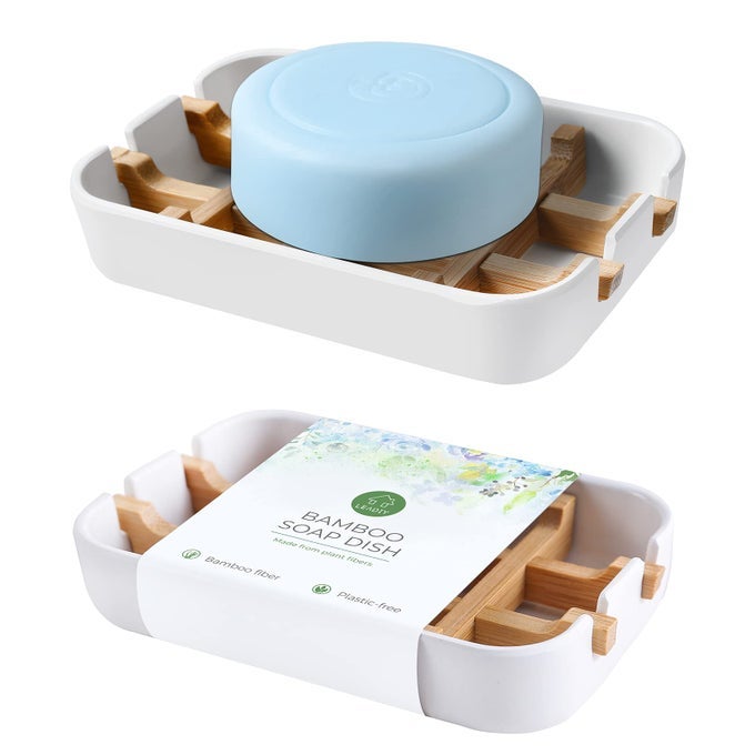 SOAP DISHES FOR BAR SOAP2 PACK ENVIRONMENTALLYFRIENDLY BATHROOM SOAP DISHES REMOVABLE2PCSSET BAMBOO SOAP DISHES HOLDERBATHROOM SINK SOAP DISHWHITE