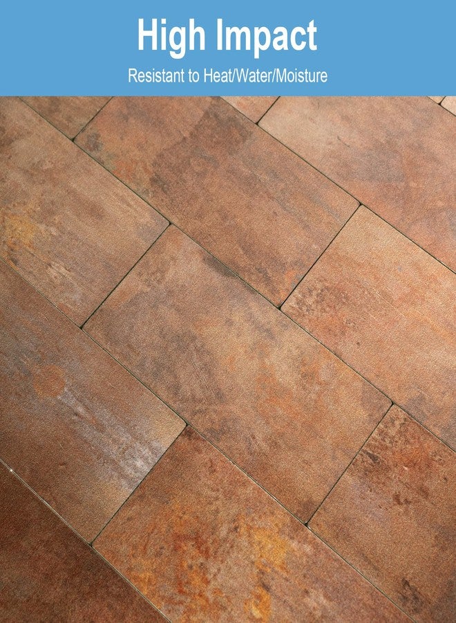 Reovatile 10-Pack Peel and Stick Tile Backsplash 12"X12" PVC Wall Tiles, Stick on Backsplash for Kitchen, Bathroom Tile, Fireplace Décor, Laundry Table, Stair Decals in Copper Metal - Image 2
