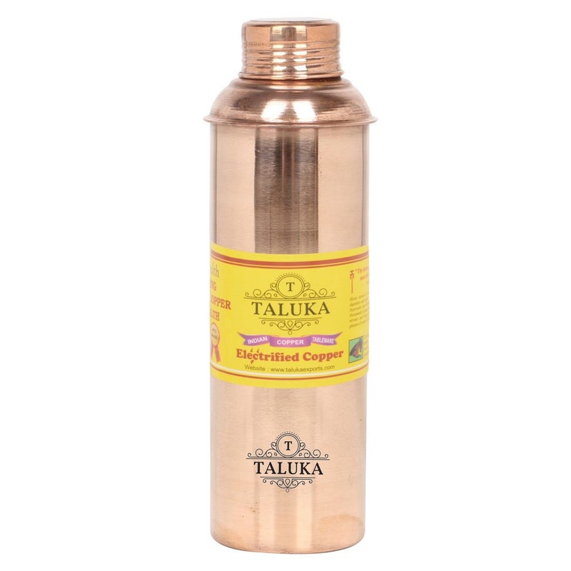 Taluka Plain Copper Jug Pitcher 1500 ml with 2 PC 800 ML Bisleri Design Water Bottle Storage Drinking Home Hotel Restaurant Pack of 2 - Image 4