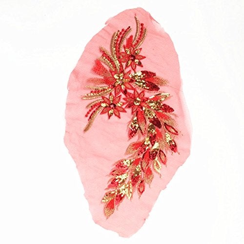 FEEPOP 1Pcs DIY Lace Sequins Embroidered Patches for Clothes Peacock Applique Embroidery Wedding Dress Sewing Trim Garment Decor - Image 4