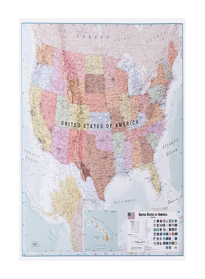 Maps International Large Executive USA Wall Map - Front Sheet Laminated - 36 x 48 - Image 1