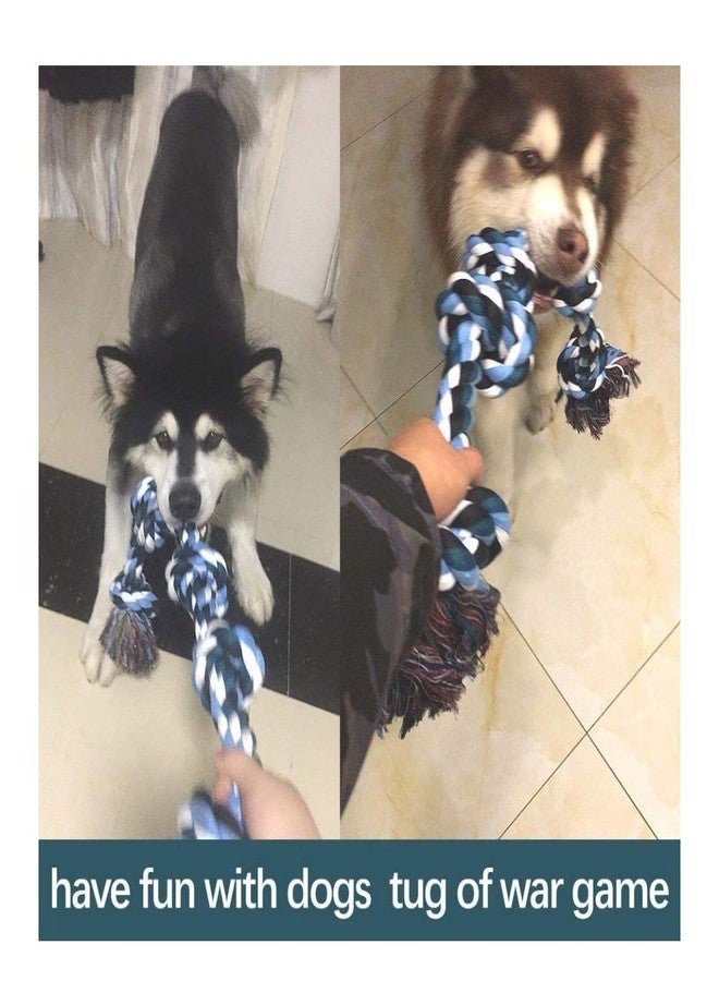 PETLICIOUS & MORE لعبة مضغ للكلاب من حبل قطني فاخر من بيتليشوس آند مور، لعبة عقدة 5، ألعاب كبيرة للكلاب (قد يختلف اللون، عبوة من قطعة واحدة، الطول 28 بوصة) - Image 3