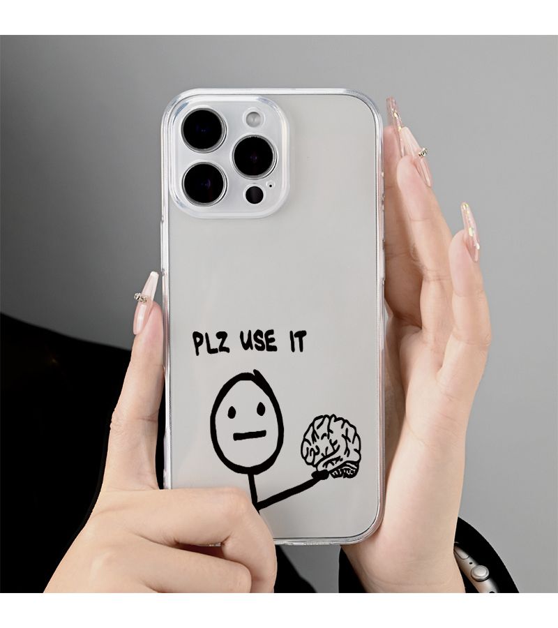 Transparent Phone Case For iPhone 13 Mini Shock Absorbing Drop Resistant Funny Utilize Design Couple Soft TPU Cover - Image 3