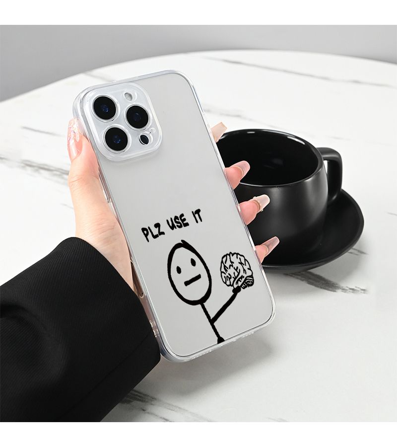 Transparent Phone Case For iPhone 13 Mini Shock Absorbing Drop Resistant Funny Utilize Design Couple Soft TPU Cover - Image 5