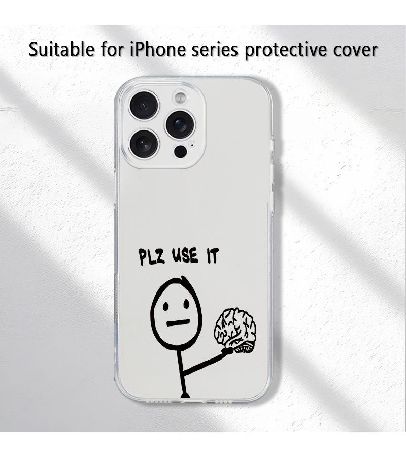 Transparent Phone Case For iPhone 13 Mini Shock Absorbing Drop Resistant Funny Utilize Design Couple Soft TPU Cover - Image 1