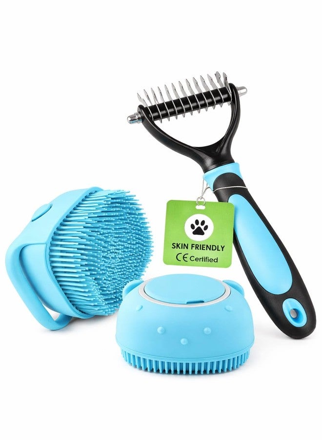 My Mini Beast 2 in 1 Pet Grooming Professional Hair Massage Rubber Bath Shampoo Dispenser Washing Brush Hand Comb Daily Use Combo of 2 for Dogs, Cats and Puppies - Image 1