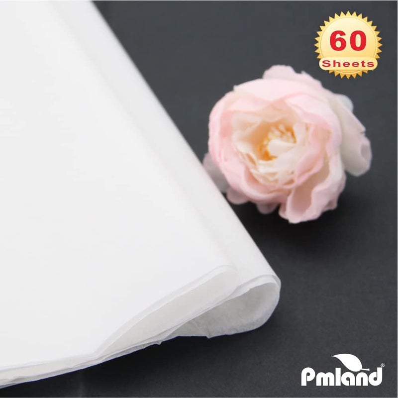 PMLAND Gift Wrapping Tissue Paper - White Color - 20 Inches x 26 Inches 60 Sheets - Image 2