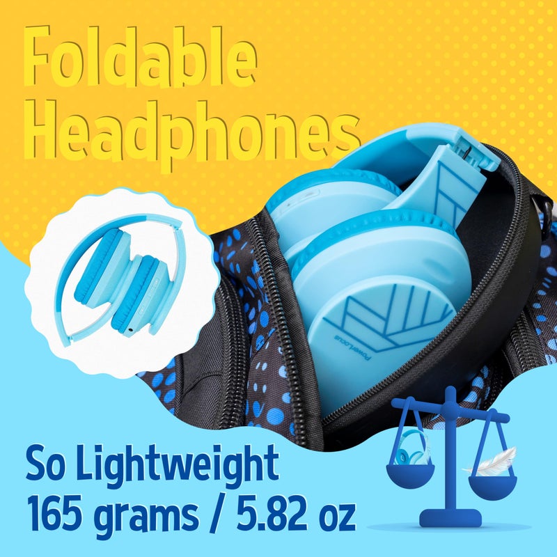 PowerLocus Kids Headphones Over-Ear, Bluetooth Wireless Headphones for Kids,with Microphone, Safe 85DB Volume Limited, Foldable with Carry Case, Audio Cable, Micro SD mode for Online Classes,PC,Phones - Image 3