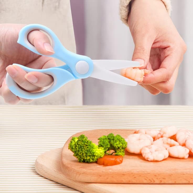 Kare Kind Kare  Kind 3x Ceramic Baby Food Scissors  BluePinkGreen  With Dust Cover and Storage Case  Cut Baby Food Easily  Ideal for Noodles Meat Chicken Veggies and Fruits - Image 3