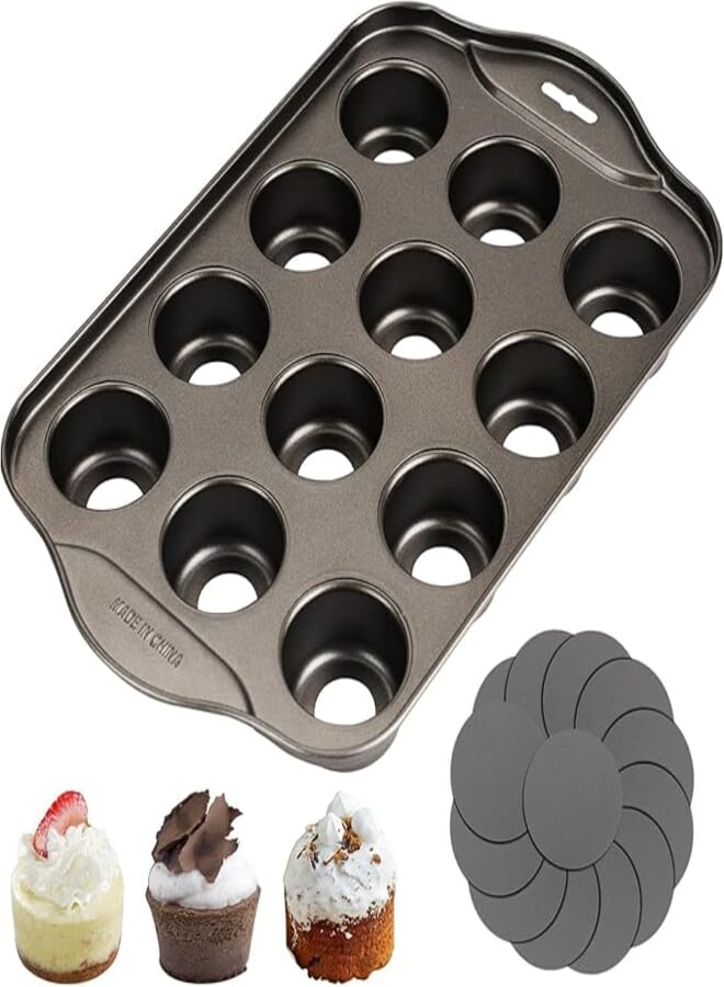 Spaceshoop Muffin Trays 12 Cups Cake Tins for Baking, Mini Cheesecake Tin with Removable Bottom, Cupcake Tray Non-Stick Muffin Tin, Sweet Jelly Moulds Cake Pan for Wedding Birthday Christmas (1PC)