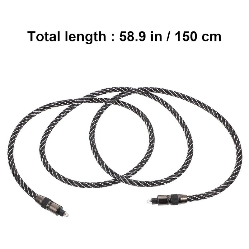 Copper Optical Audio Cable 1.5m Braided Fiber Optic Cord for Home Theater Soundbar Computer Audio Black - Image 2