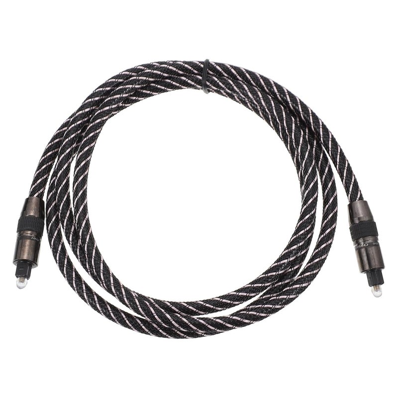 Copper Optical Audio Cable 1.5m Braided Fiber Optic Cord for Home Theater Soundbar Computer Audio Black - Image 1
