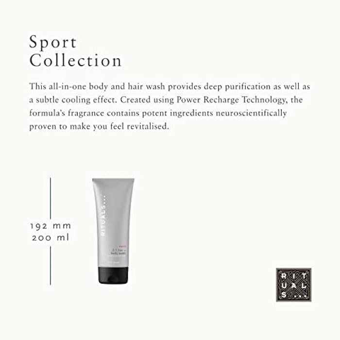 RITUALS Sport Invigorating 2-in-1 Shampoo & Body Wash - with Activated Charcoal & Mint Complex - 6.7 Fl Oz - Image 3