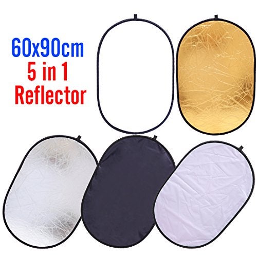 Konseen Collapsible Photography Reflector 24x35inch (60x90cm) 5-in-1 Multi Light Diffuser Panel Studio Photo Portable Light Reflectors for Product Photography Accessories Props with Carrying Bag - Image 2