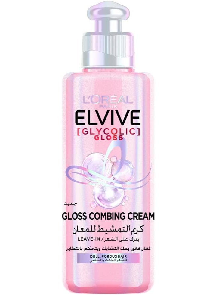 لوريال باريس كريم إلفيف جليكوليك جلوس للتمشيط يُترك على الشعر مع حمض الجليكوليك للشعر الباهت والمسامي 200 مل - Image 1