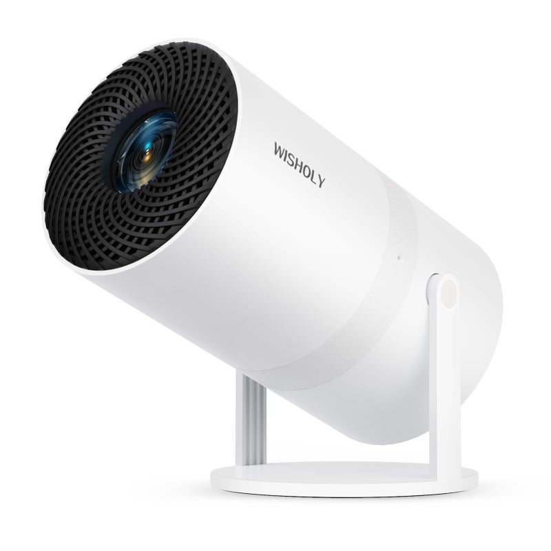 WISHOLY Mini Projector with WiFi and Bluetooth, Portable Movie Projector with 180Â° Rotatable, 1080P HD Supported, Auto Vertical Keystone, Compatible with Smartphone, TV Stick, Laptop, HDMI, USB - Image 1