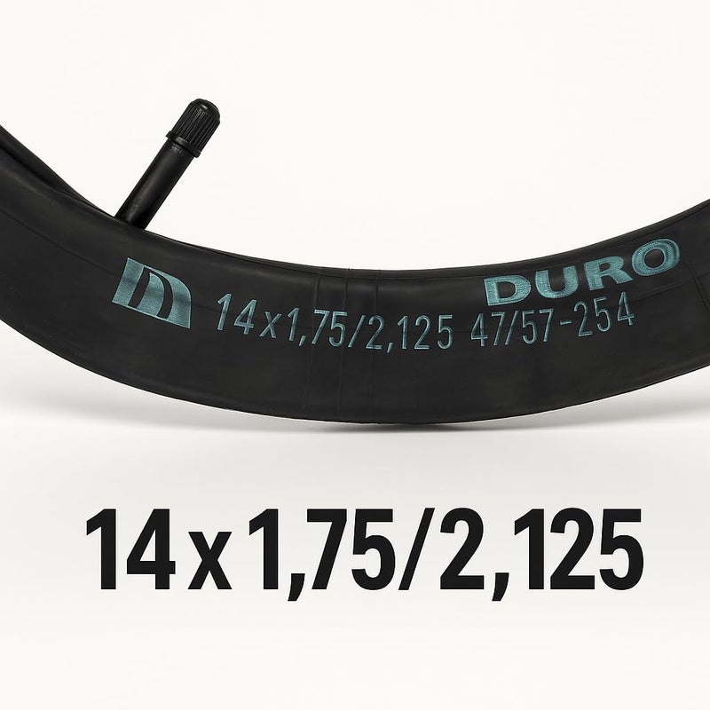 DURO Bicycle Inner Tube 14 Inch (14x1.75/2.125, 47/57-254) – Heavy Duty Butyl Rubber Tube with Schrader Valve AV30 for Kids Bike, Wheelchair, Scooter & Trolley - Image 4