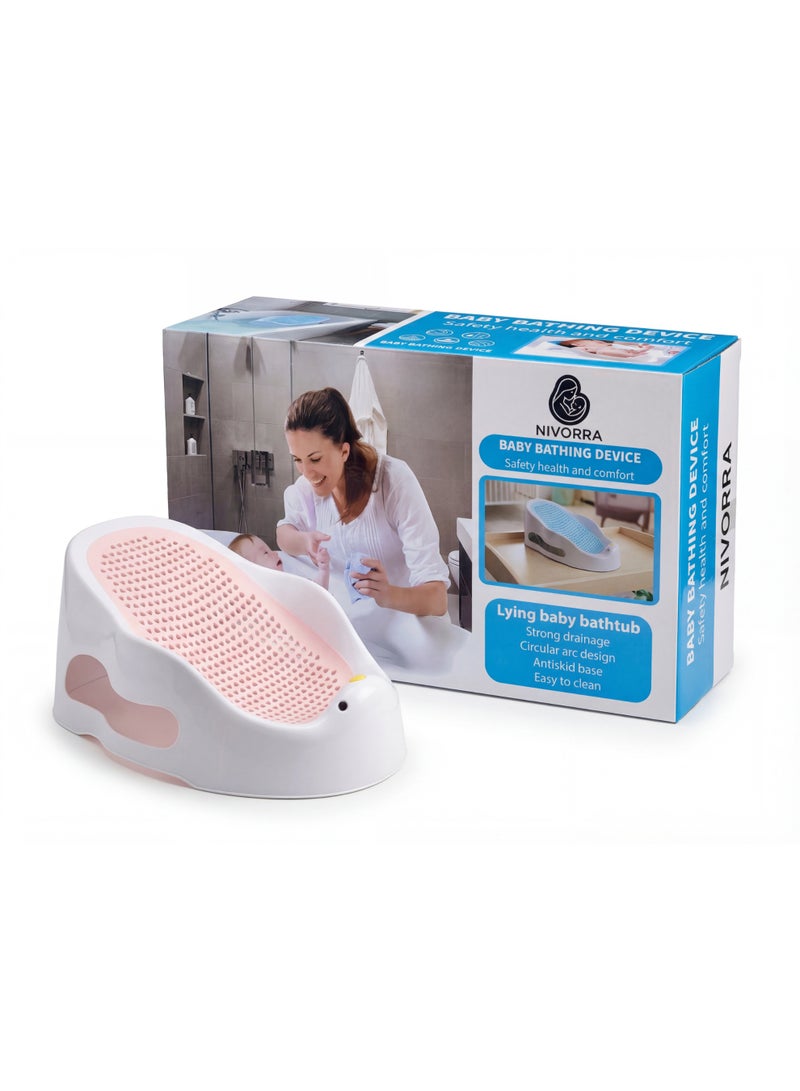 NIVORRA Baby Bathing Device - Ergonomic Anti-Slip Infant Bath Seat & Support, Non-Toxic, Easy to Clean Lying Bathtub - Image 2