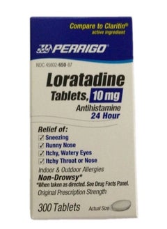 PERRIGO Loratadine Tablets, Blue, 300 Count 