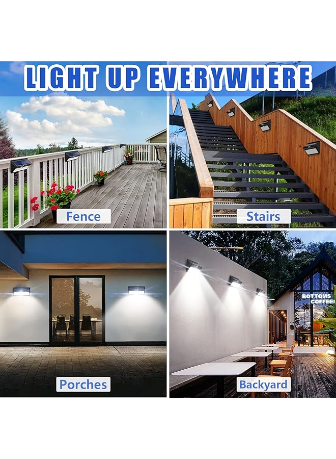 erorex Solar Lights Outdoor Waterproof 100 Led Wireless Security Motion Sensor Outdoor Lights Solar Outdoor Lights For Front Door Backyard Steps Garage Garden 2000Lm 4Pack - Image 2